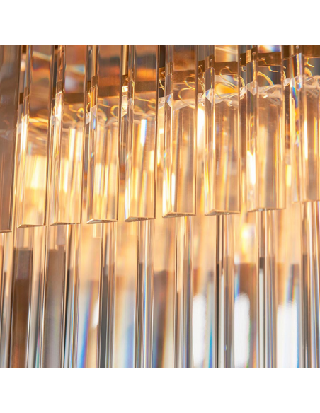 lysekrone glas stuelampe spisebord messing