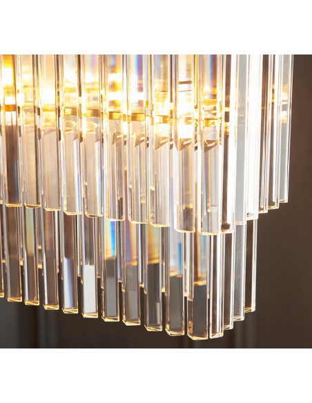 lysekrone glas stuelampe spisebord messing