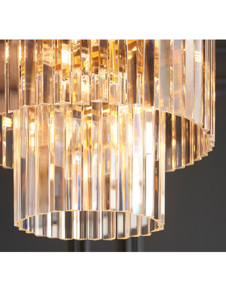 lysekrone glas stuelampe spisebord messing