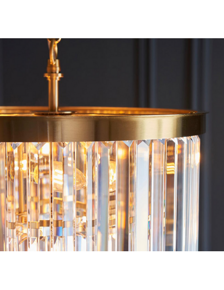 lysekrone glas stuelampe spisebord messing