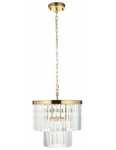 lysekrone glas stuelampe spisebord messing 2