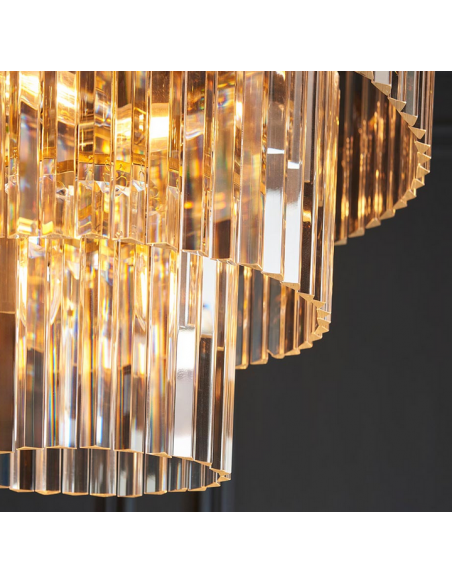 lysekrone glas stuelampe spisebord messing