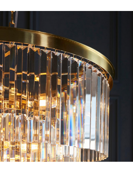 lysekrone glas stuelampe spisebord messing