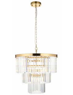 lysekrone glas stuelampe spisebord messing