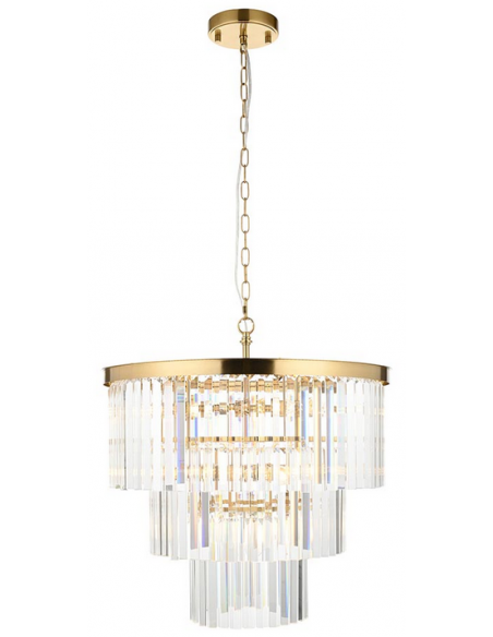 lysekrone glas stuelampe spisebord messing