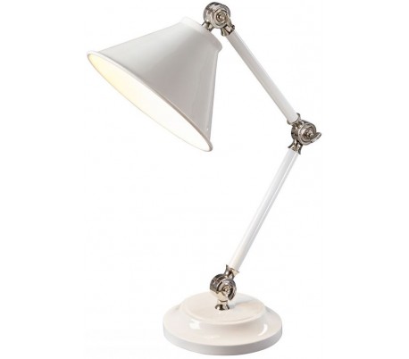 Se Provence Bordlampe H52,3 cm 1 x E27 - Hvid/Poleret nikkel hos Lepong.dk
