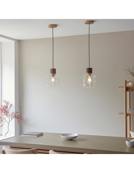 loftlampe pendellampe lampe pendel glas marmor sten stuelampe spisebord messing