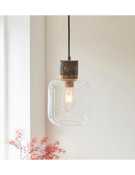 loftlampe pendellampe lampe pendel glas marmor sten stuelampe spisebord messing