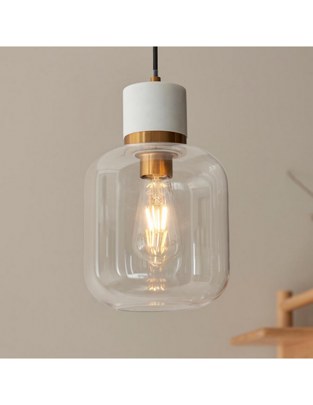 loftlampe pendellampe lampe pendel glas marmor sten stuelampe spisebord messing