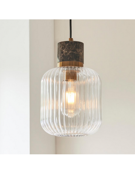 loftlampe pendellampe lampe pendel glas marmor sten stuelampe spisebord messing