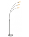 JASPA Gulvlampe i stål og glas H180 cm 3 x 5W LED - Satineret nikkel/Opalhvid