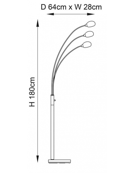 gulvlampe standerlampe retro stuelampe spisebord dæmpbar dæmper