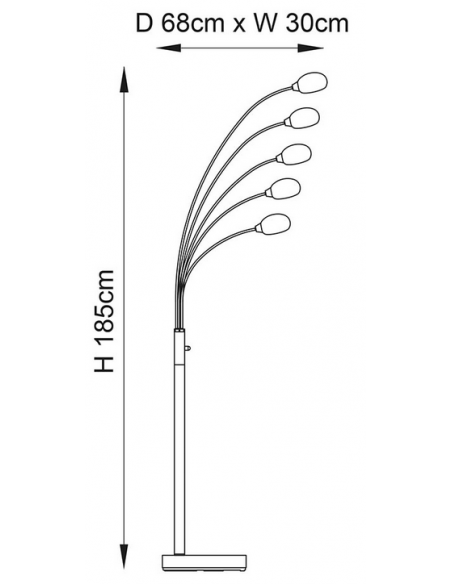 gulvlampe standerlampe retro stuelampe spisebord dæmpbar dæmper