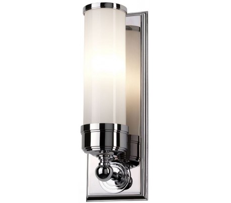 Billede af Worcester Badeværelseslampe i stål og glas H36,5 cm 1 x G9 LED - Poleret krom/Hvid