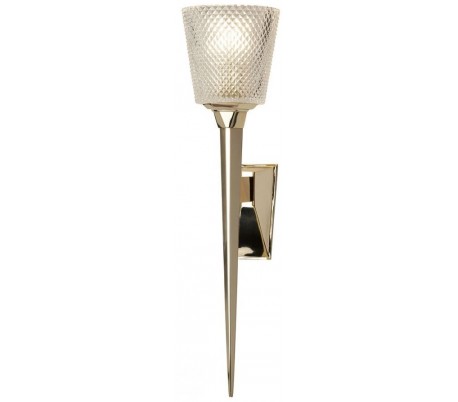 Verity Badeværelseslampe i messing og glas H50,6 cm 1 x G9 LED - Poleret guld/Klar