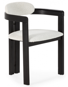 spisebordsstol armlæn stof moderne design sort træ