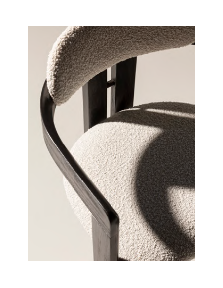 spisebordsstol armlæn stof moderne design sort træ