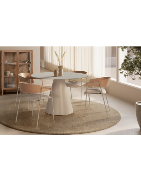 spisebordsstol armlæn stof moderne design sort træ