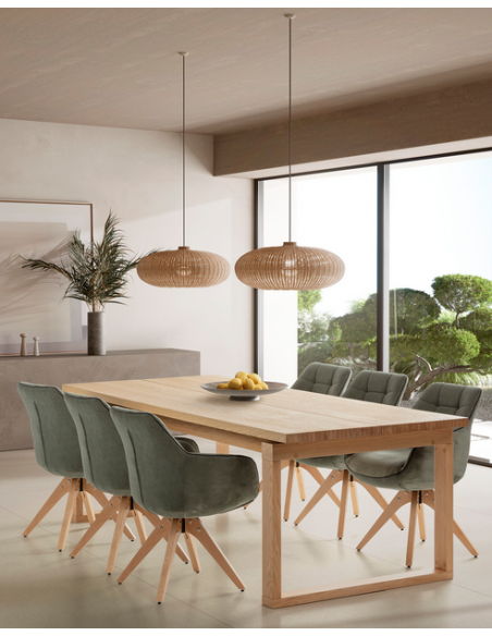 aflangt spisebord moderne design eg egetræ sort træ