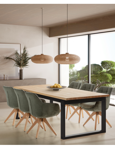 aflangt spisebord moderne design eg egetræ sort træ