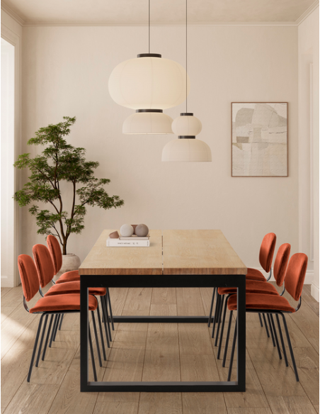 aflangt spisebord moderne design eg egetræ sort træ