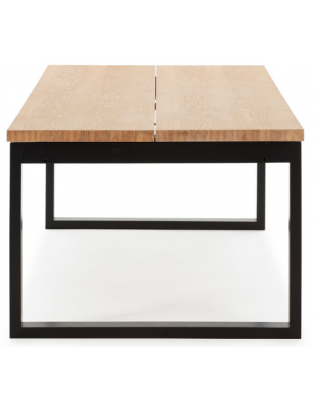 aflangt spisebord moderne design eg egetræ sort træ