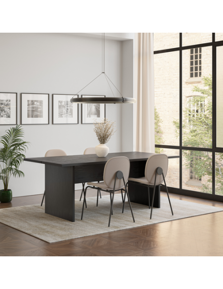 aflangt spisebord moderne design eg egetræ sort træ