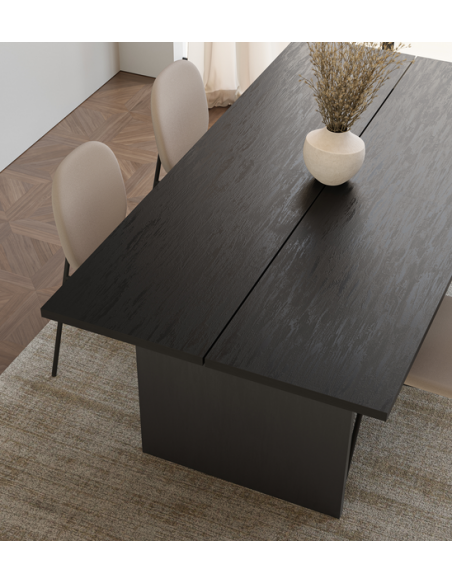 aflangt spisebord moderne design eg egetræ sort træ
