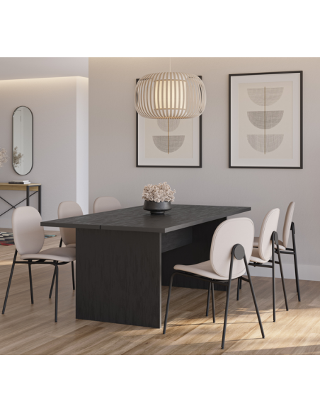 aflangt spisebord moderne design eg egetræ sort træ