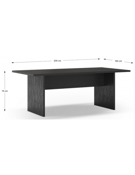 aflangt spisebord moderne design eg egetræ sort træ