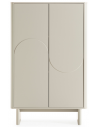 SOLEI Vitrineskab med 2 skabe i MDF H130 x B80 x D40 cm - Creme