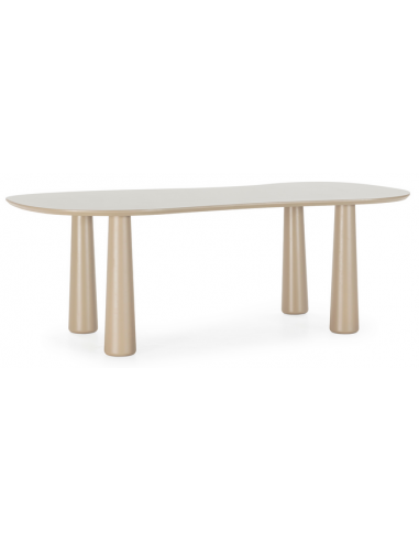 organisk spisebord beige træ moderne design restaurant cafe indretning