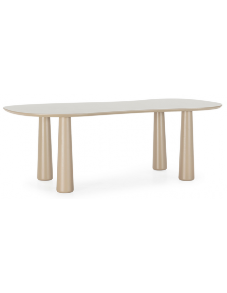 organisk spisebord beige træ moderne design restaurant cafe indretning