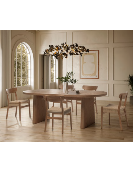 Ovalt spisebord eg egetræ træ moderne design restaurant cafe indretning