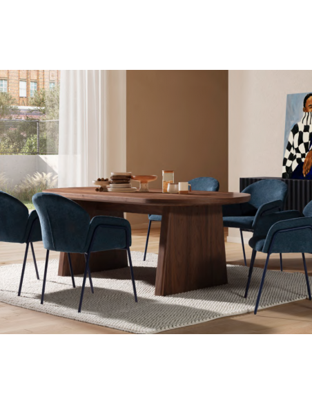 Ovalt spisebord eg egetræ træ moderne design restaurant cafe indretning