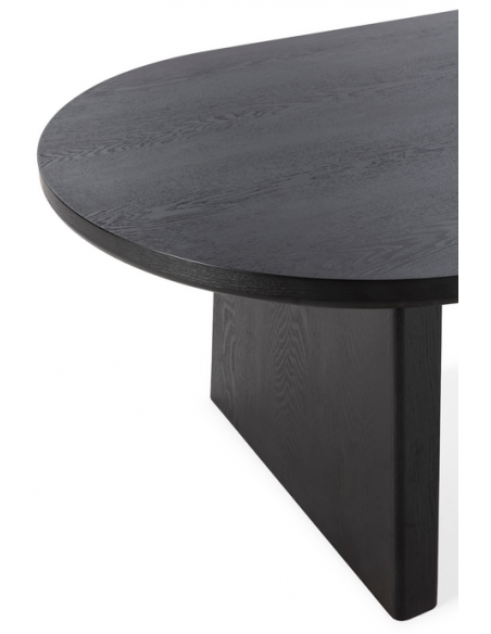 Ovalt spisebord eg egetræ træ moderne design restaurant cafe indretning sort