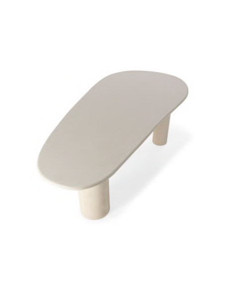 organisk spisebord beige træ moderne design restaurant cafe indretning