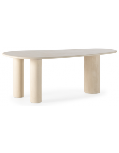 organisk spisebord beige træ moderne design restaurant cafe indretning