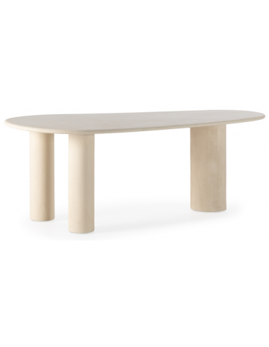 organisk spisebord beige træ moderne design restaurant cafe indretning