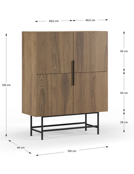 vitrineskab vitrine træ eg egetræ moderne design
