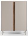 ALTO Vitrineskab med 2 skabe i metal og melamin H120 x B90 x D40,5 cm - Mørk eg/Creme
