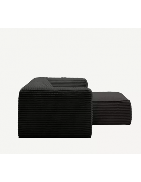 chaiselongsofa chaiselong sofa højrevendt stof sort fløjl