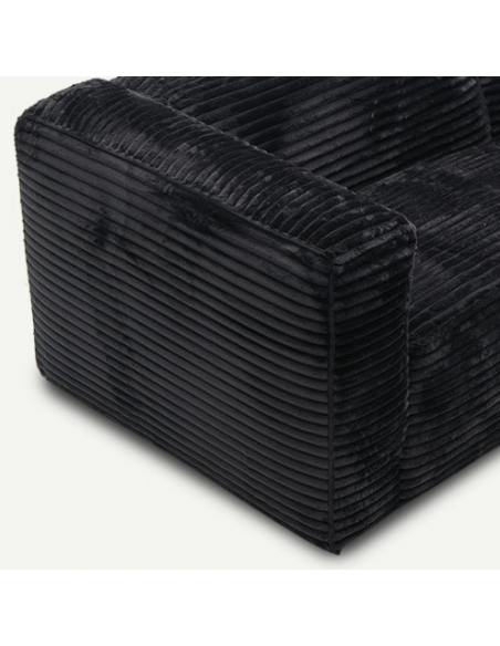 chaiselongsofa chaiselong sofa højrevendt stof sort fløjl