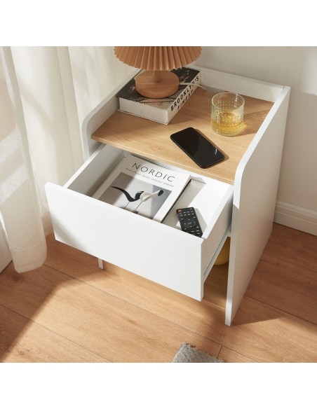 sengebord natbord træ opbevaring moderne eg