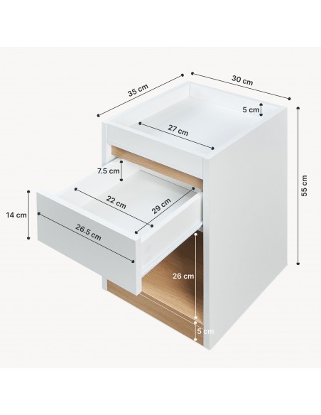 sengebord natbord træ opbevaring moderne eg