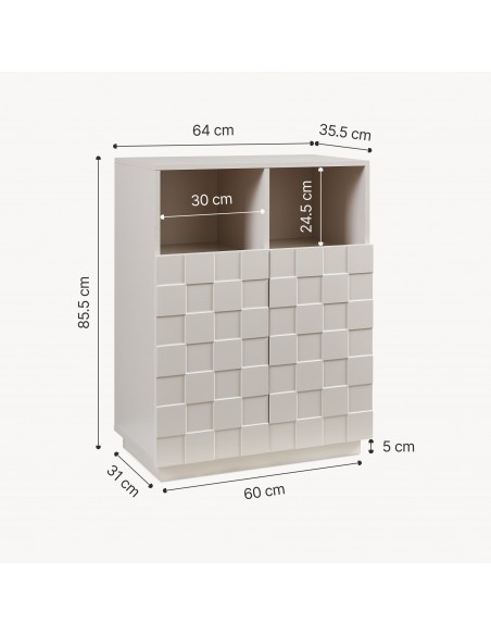 lavt vitrineskab vitrine beige træ skænk