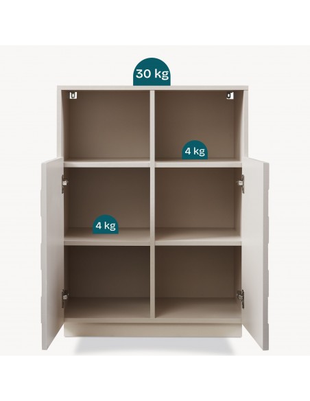 lavt vitrineskab vitrine beige træ skænk