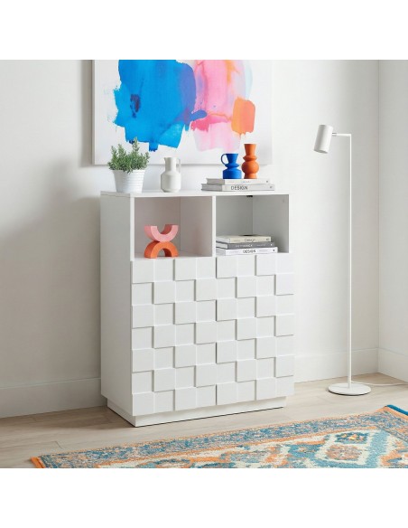 lavt vitrineskab vitrine hvid træ skænk