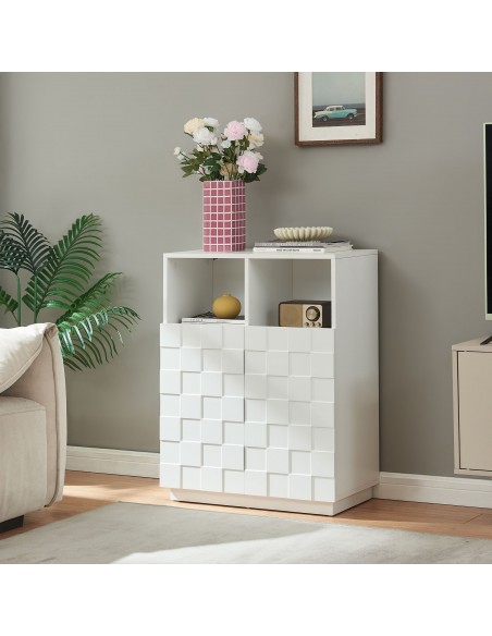 lavt vitrineskab vitrine hvid træ skænk