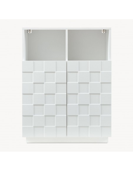 lavt vitrineskab vitrine hvid træ skænk